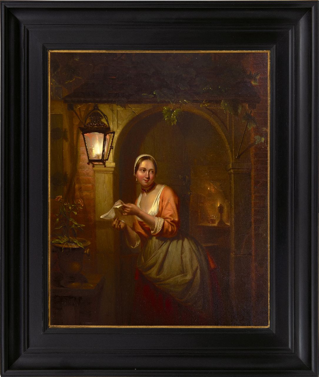 Kiers P.  | Petrus Kiers, De brief, olieverf op paneel 47,2 x 37,5 cm, gesigneerd linksonder en gedateerd 1842