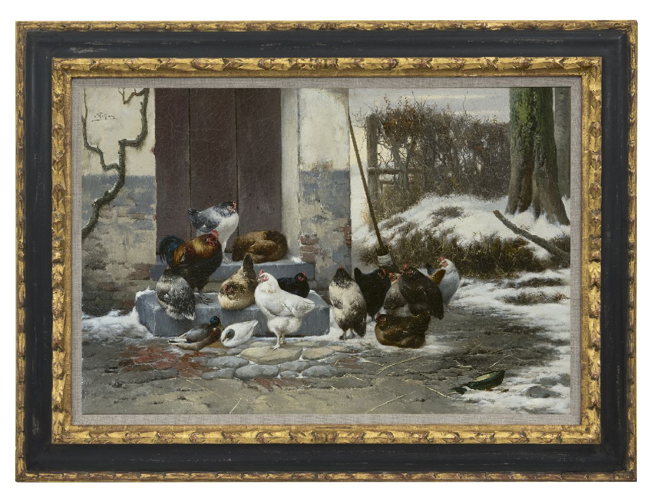 Maes E.R. | Eugène Remy Maes, Wachten voor de stal, olieverf op doek 40,2 x 60,0 cm, gesigneerd linksboven Maes E.R. | Eugène Remy Maes, Wachten voor de stal, olieverf op doek 40,2 x 60,0 cm, gesigneerd linksboven