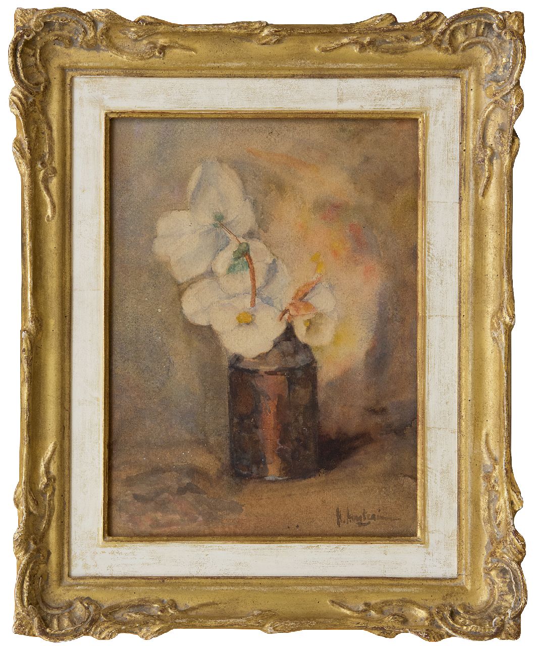 Arntzenius P.F.N.J.  | Pieter Florentius Nicolaas Jacobus 'Floris' Arntzenius | Aquarellen en tekeningen te koop aangeboden | Helleborus in vaasje, aquarel op papier 28,3 x 21,2 cm, gesigneerd rechtsonder