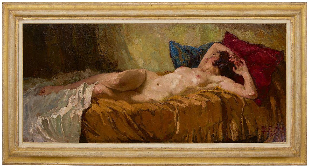 Graafland R.A.A.J.  | Robert Archibald Antonius Joan 'Rob' Graafland, Liggend naakt, olieverf op doek 74,4 x 162,5 cm, gesigneerd rechtsonder en gedateerd 1935