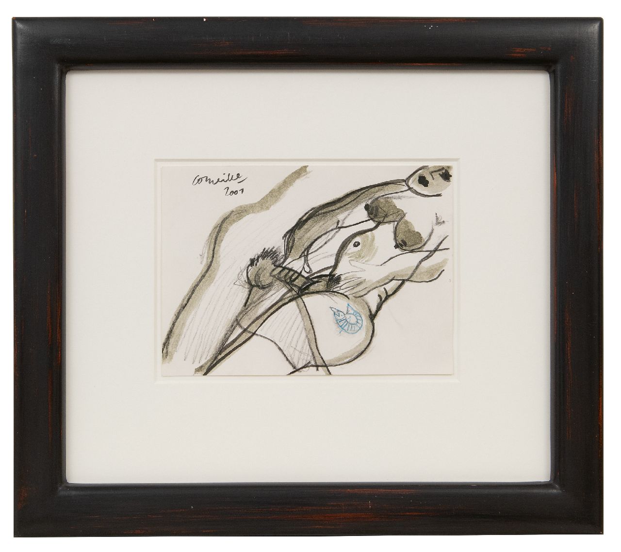 Corneille ('Corneille' Guillaume Beverloo)   | Corneille ('Corneille' Guillaume Beverloo) | Aquarellen en tekeningen te koop aangeboden | Faire l'amour, inkt, krijt en aquarel op papier 14,8 x 20,7 cm, gesigneerd linksboven en gedateerd 2001