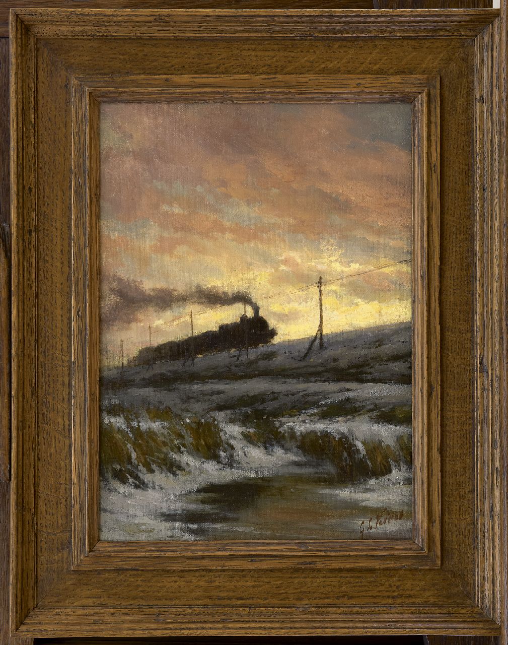 Kiers G.L. | George Lourens Kiers, Langs de spoorbaan, olieverf op doek op paneel 35,5 x 25,3 cm, gesigneerd rechtsonder Kiers G.L. | George Lourens Kiers, Langs de spoorbaan, olieverf op doek op paneel 35,5 x 25,3 cm, gesigneerd rechtsonder