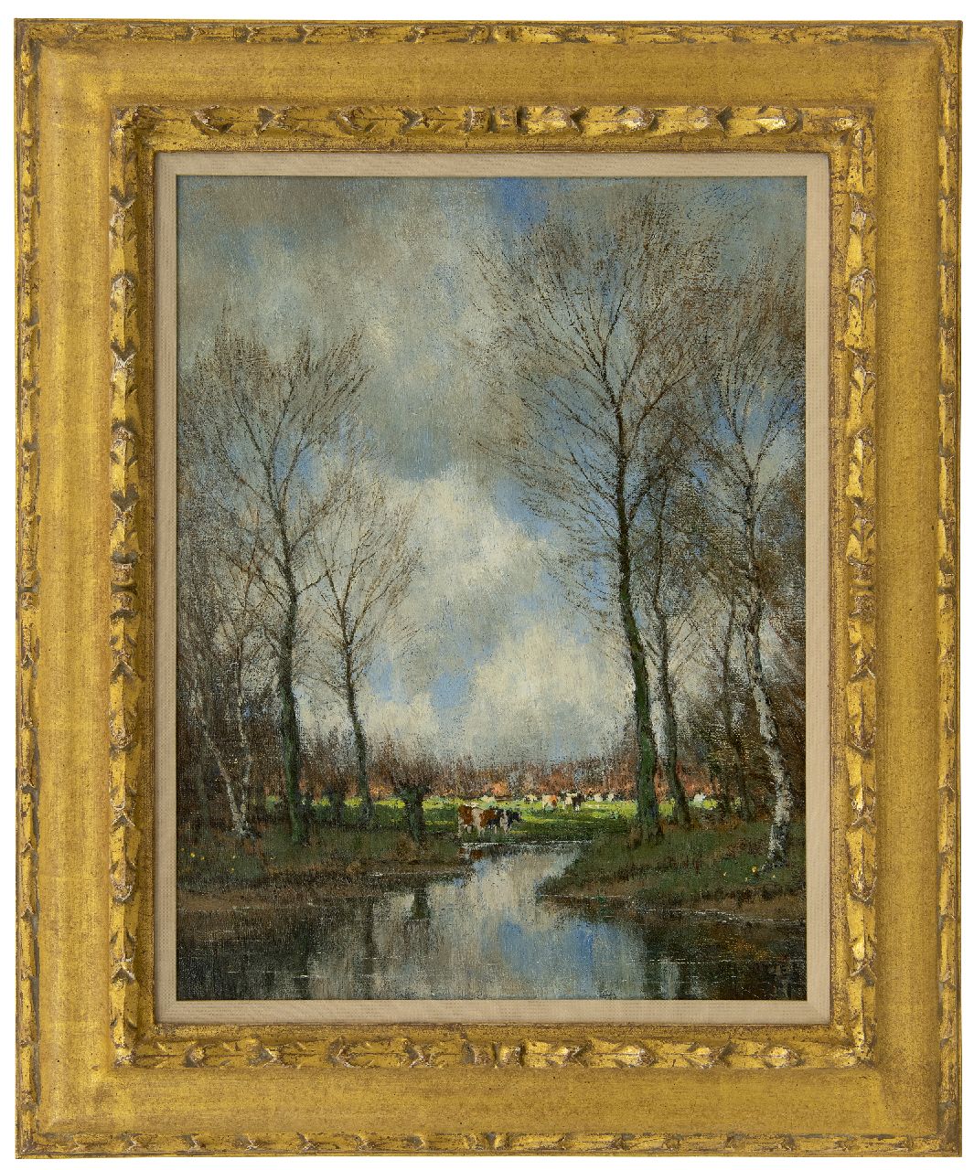 Gorter A.M. | 'Arnold' Marc Gorter | Schilderijen te koop aangeboden | Koeien bij de Vordense Beek, olieverf op doek 42,2 x 32,6 cm, gesigneerd rechtsonder (dubbel) Gorter A.M. | 'Arnold' Marc Gorter | Schilderijen te koop aangeboden | Koeien bij de Vordense Beek, olieverf op doek 42,2 x 32,6 cm, gesigneerd rechtsonder (dubbel)