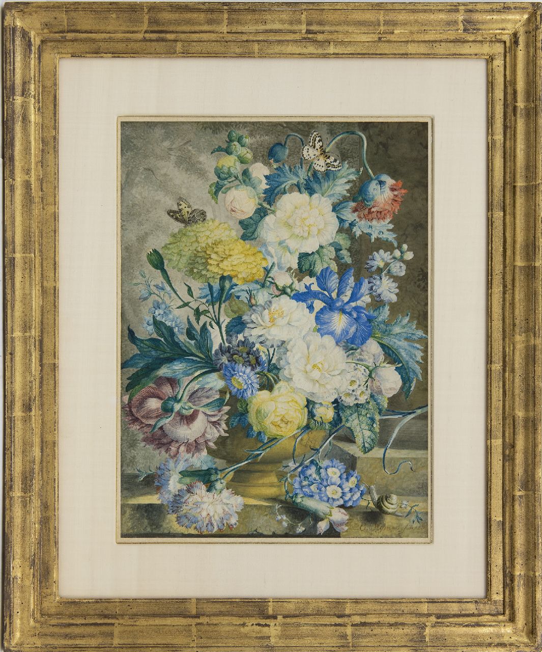 Wijnen O.  | Oswald Wijnen | Aquarellen en tekeningen te koop aangeboden | Pronkstilleven, aquarel op papier 40,6 x 30,1 cm, gesigneerd rechtsonder en gedateerd 1778