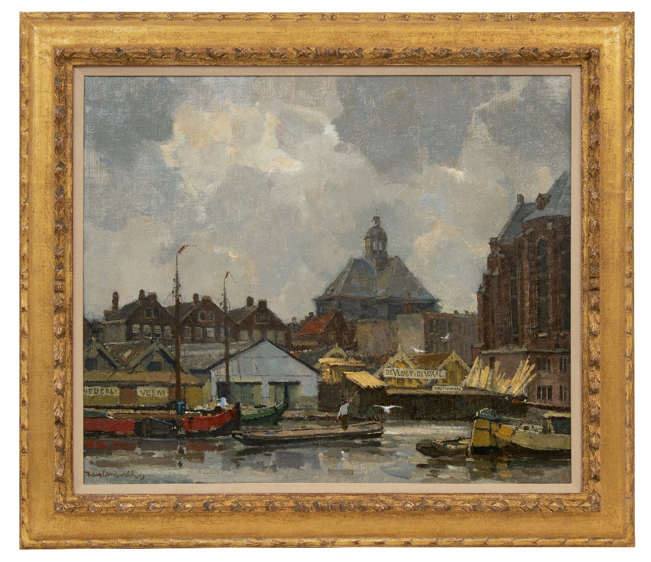 Langeveld F.A. | Franciscus Arnoldus 'Frans' Langeveld | Schilderijen te koop aangeboden | De Wittenburgergracht in Amsterdam, bij dooi, olieverf op doek 50,9 x 60,6 cm, gesigneerd linksonder en gedateerd '25 Langeveld F.A. | Franciscus Arnoldus 'Frans' Langeveld | Schilderijen te koop aangeboden | De Wittenburgergracht in Amsterdam, bij dooi, olieverf op doek 50,9 x 60,6 cm, gesigneerd linksonder en gedateerd '25