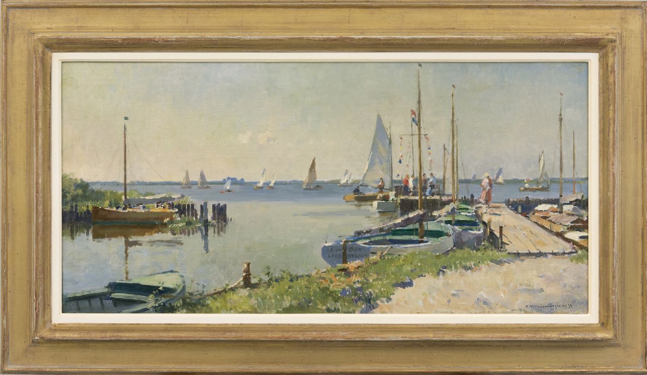 Vreedenburgh C. | Cornelis Vreedenburgh, Een zonnige dag aan de Loosdrechtse Plassen, olieverf op doek 36,3 x 74,8 cm, gesigneerd rechtsonder en gedateerd 1933 Vreedenburgh C. | Cornelis Vreedenburgh, Een zonnige dag aan de Loosdrechtse Plassen, olieverf op doek 36,3 x 74,8 cm, gesigneerd rechtsonder en gedateerd 1933