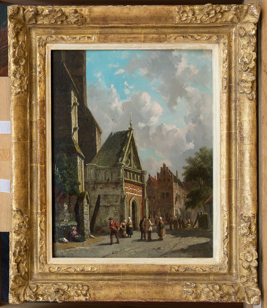 Eversen A. | Adrianus Eversen, Achter de kerk, olieverf op paneel 34,8 x 27,0 cm, gesigneerd rechtsonder Eversen A. | Adrianus Eversen, Achter de kerk, olieverf op paneel 34,8 x 27,0 cm, gesigneerd rechtsonder