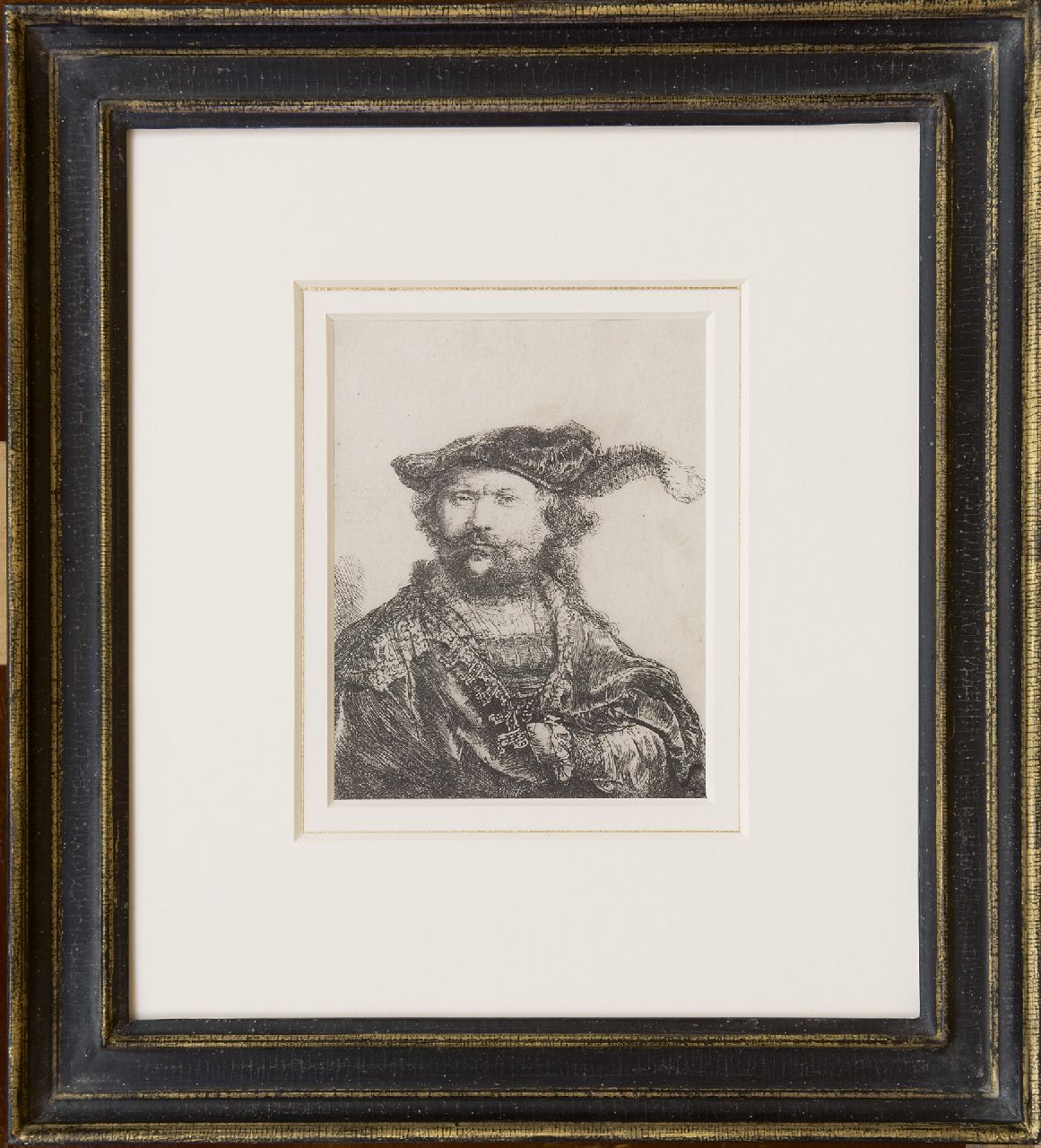 Rembrandt (Rembrandt Harmensz. van Rijn) | Rembrandt (Rembrandt Harmensz. van Rijn), Zelfportret met gepluimde fluwelen baret, ets op papier 13,4 x 10,3 cm Rembrandt (Rembrandt Harmensz. van Rijn) | Rembrandt (Rembrandt Harmensz. van Rijn), Zelfportret met gepluimde fluwelen baret, ets op papier 13,4 x 10,3 cm