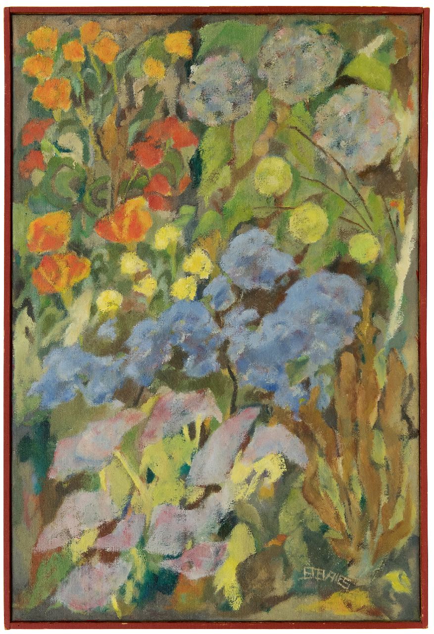 Vries J.S. de | Jacob Sybout 'Jaap' de Vries, Herfst in de tuin, olieverf op doek 50,0 x 40,4 cm, gesigneerd rechtsonder met monogram en te dateren jaren 60