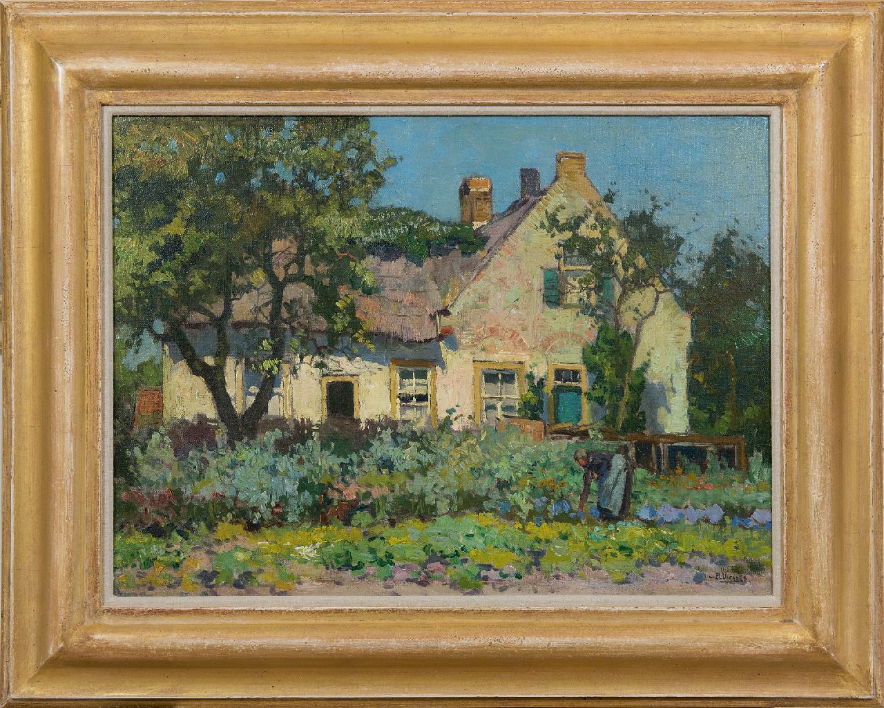 Viegers B.P.  | Bernardus Petrus 'Ben' Viegers, In de moestuin, olieverf op doek 42,5 x 57,6 cm, gesigneerd rechtsonder