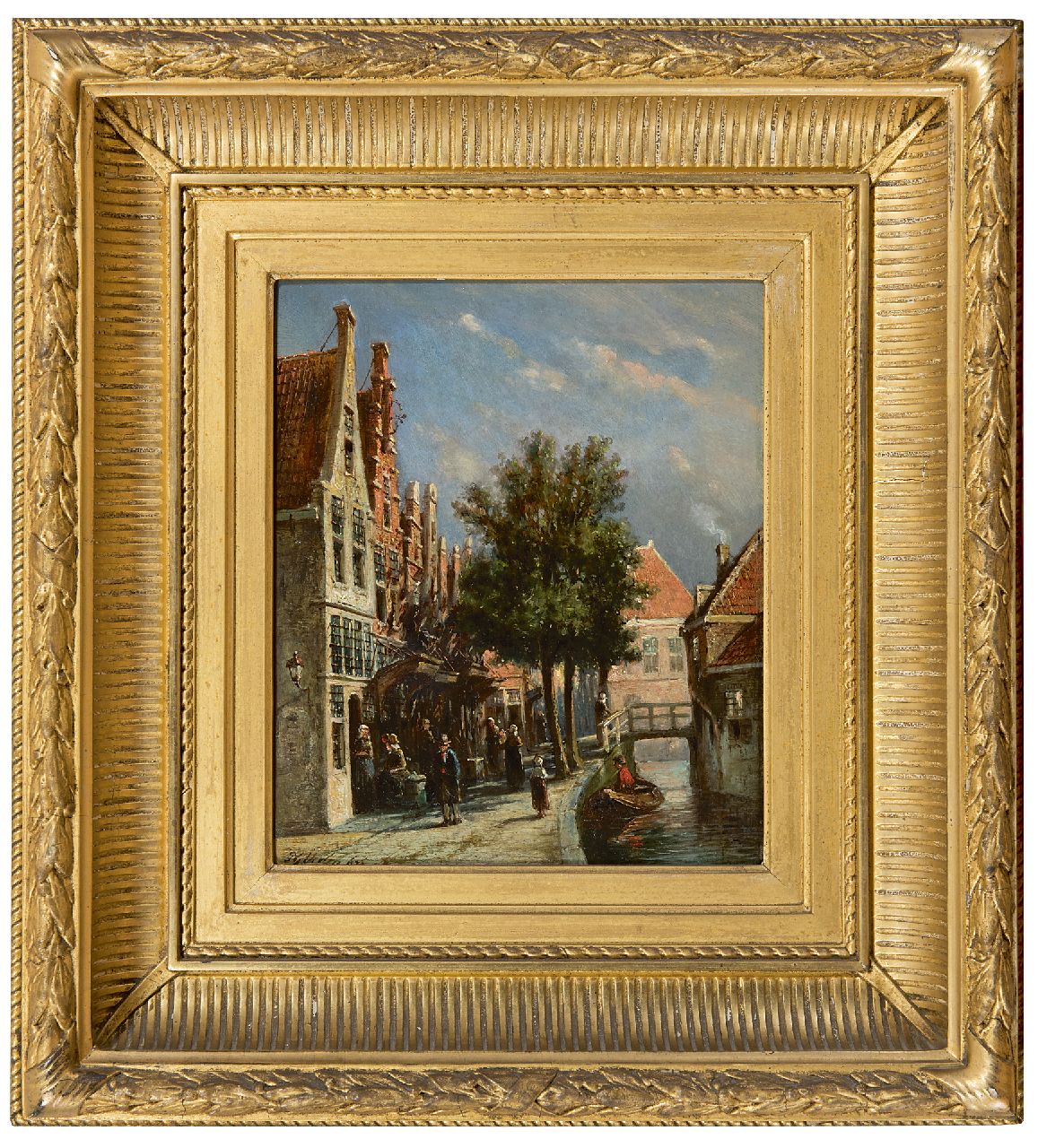 Vertin P.G. | Petrus Gerardus Vertin, Hollands stadsgrachtje, olieverf op paneel 21,9 x 18,0 cm, gesigneerd linksonder en gedateerd '73 Vertin P.G. | Petrus Gerardus Vertin, Hollands stadsgrachtje, olieverf op paneel 21,9 x 18,0 cm, gesigneerd linksonder en gedateerd '73