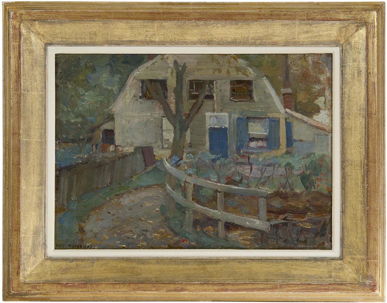 Mondriaan P.C.  | Pieter Cornelis 'Piet' Mondriaan, Boerenhuisje met mansardedak, olieverf op doek 32,7 x 46,2 cm, gesigneerd linksonder en te dateren ca. 1905-1907