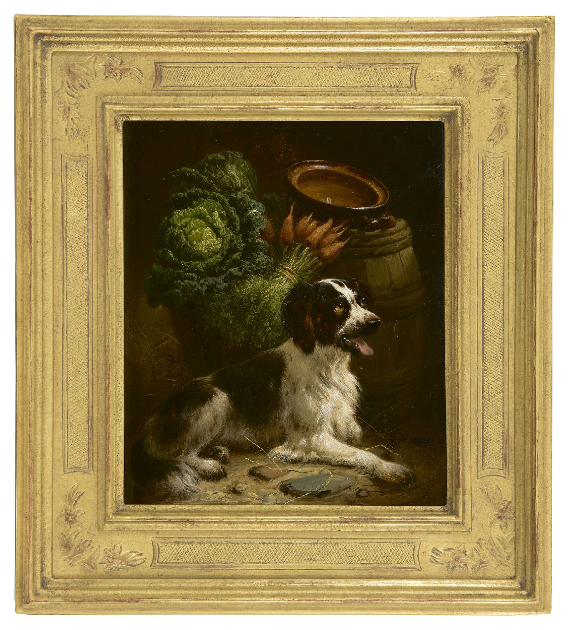 Ronner-Knip H. | Henriette Ronner-Knip, De jonge setter, olieverf op paneel 18,8 x 15,8 cm, gesigneerd rechtsonder Ronner-Knip H. | Henriette Ronner-Knip, De jonge setter, olieverf op paneel 18,8 x 15,8 cm, gesigneerd rechtsonder