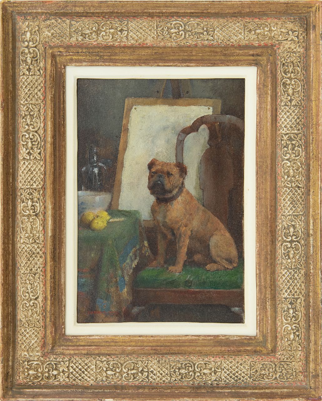 Breakspeare W.A. | William Arthur Breakspeare | Schilderijen te koop aangeboden | De hond van de schilder, olieverf op paneel 25,0 x 17,2 cm, gesigneerd linksonder Breakspeare W.A. | William Arthur Breakspeare | Schilderijen te koop aangeboden | De hond van de schilder, olieverf op paneel 25,0 x 17,2 cm, gesigneerd linksonder