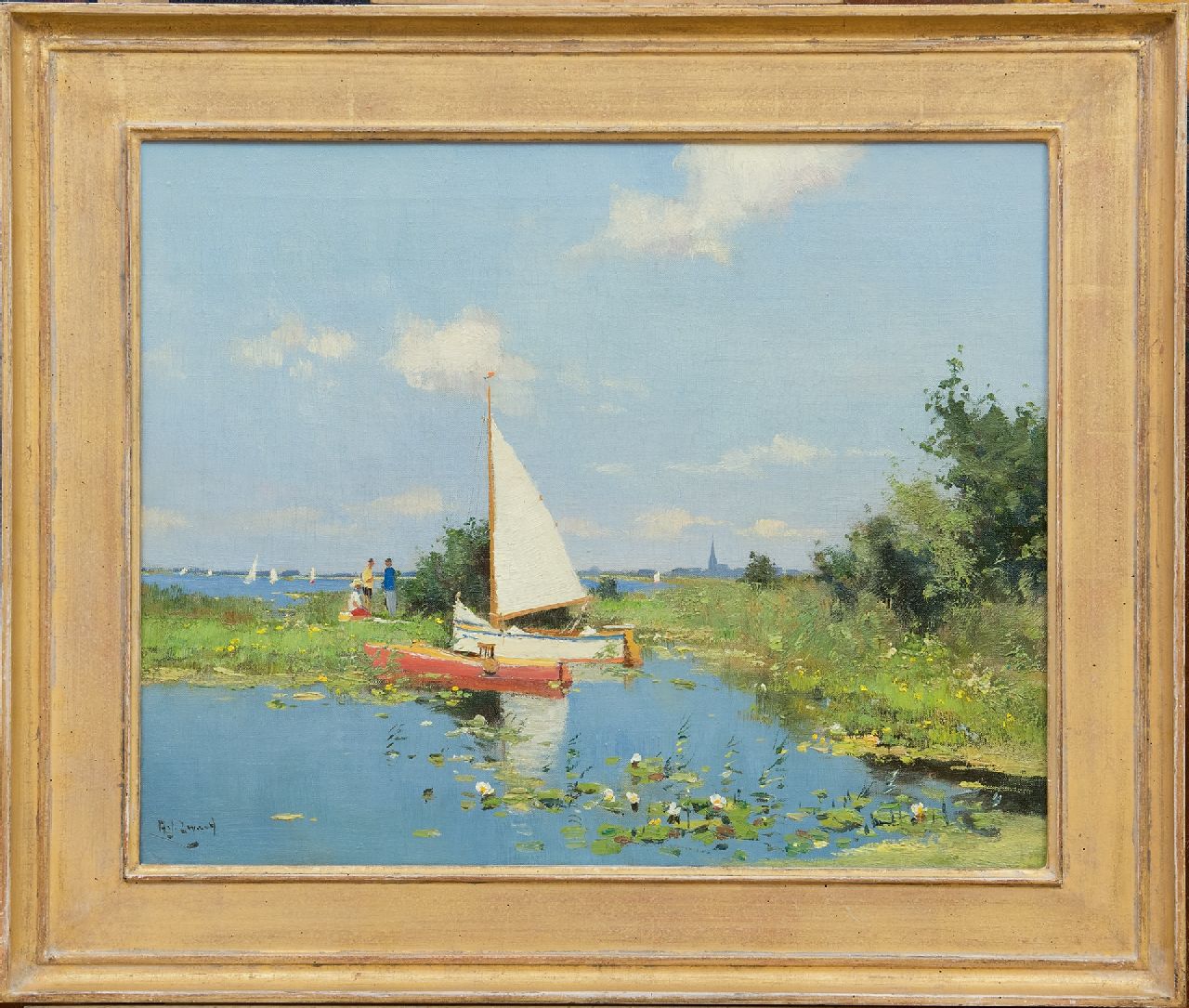 Zwart A.J. | Adrianus Johannes 'Arie' Zwart, Bij de Nieuwkoopse Plassen, olieverf op doek 40,3 x 50,0 cm, gesigneerd linksonder Zwart A.J. | Adrianus Johannes 'Arie' Zwart, Bij de Nieuwkoopse Plassen, olieverf op doek 40,3 x 50,0 cm, gesigneerd linksonder