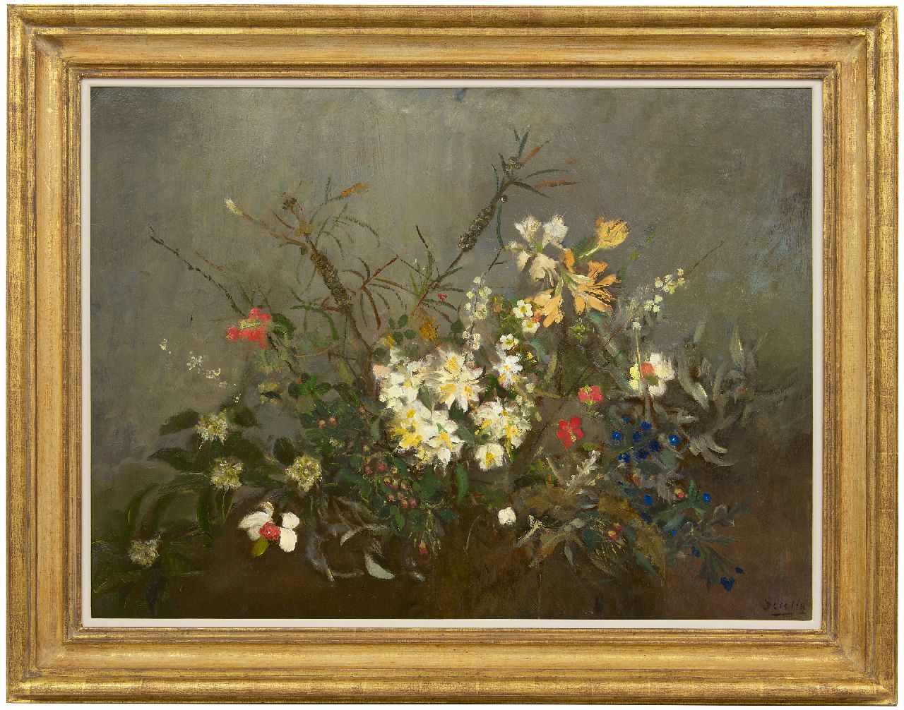 Sorella (Theresia Ansingh) | Sorella (Theresia Ansingh), Voorjaarsbloemen, olieverf op board 75,2 x 99,8 cm, gesigneerd rechtsonder Sorella (Theresia Ansingh) | Sorella (Theresia Ansingh), Voorjaarsbloemen, olieverf op board 75,2 x 99,8 cm, gesigneerd rechtsonder