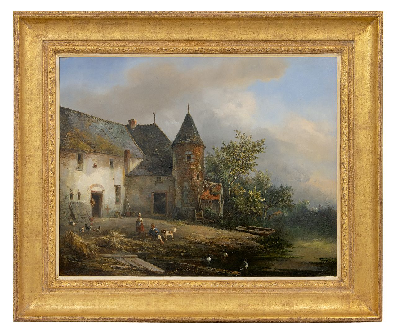 Wagner W.G. | Willem George Wagner, Spelende kinderen op een boerenerf, olieverf op paneel 61,0 x 77,1 cm, gesigneerd linksonder Wagner W.G. | Willem George Wagner, Spelende kinderen op een boerenerf, olieverf op paneel 61,0 x 77,1 cm, gesigneerd linksonder