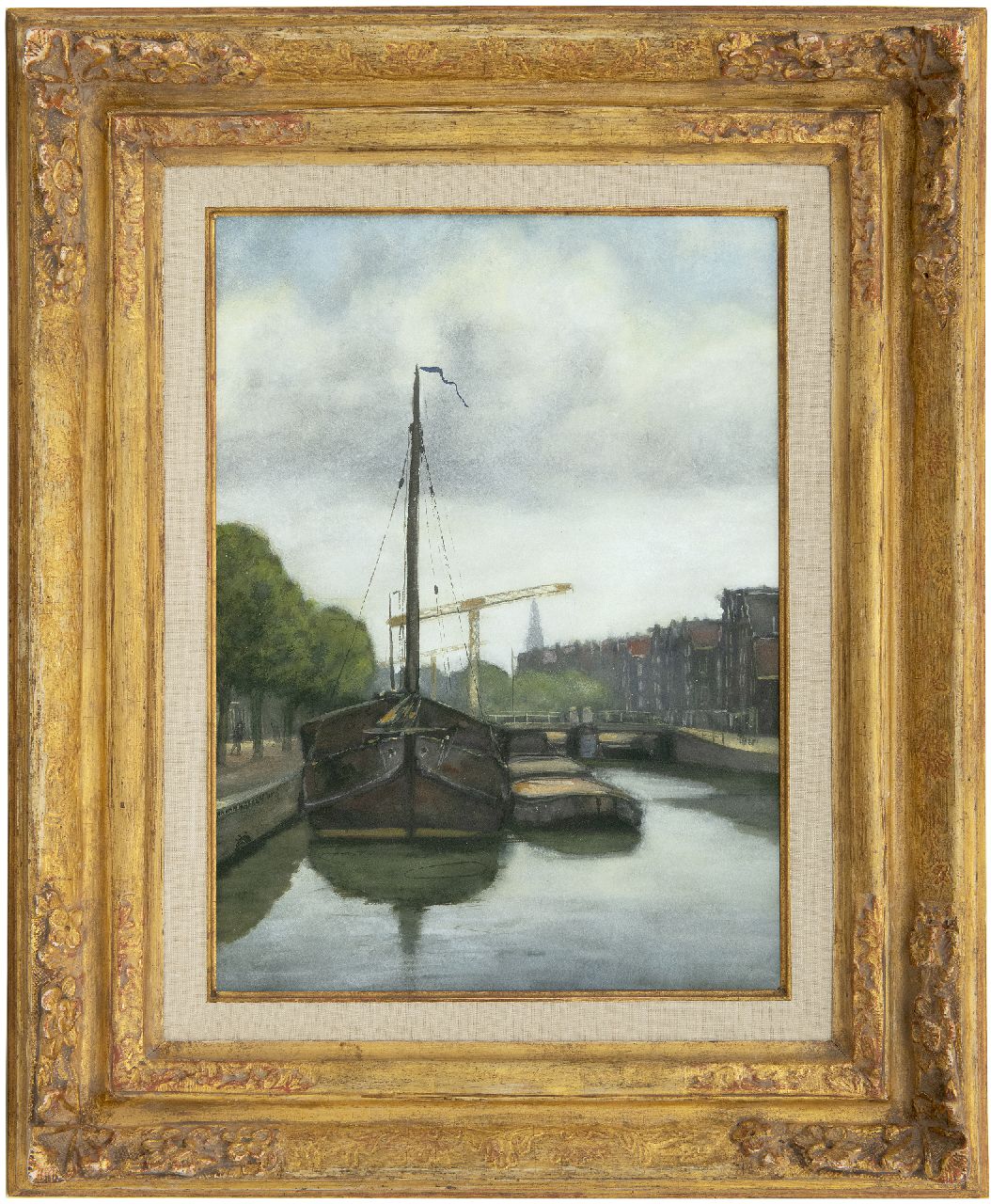 Haaren D.J. van | 'Dirk' Johannes van Haaren | Aquarellen en tekeningen te koop aangeboden | De Brouwersgracht te Amsterdam, gouache op papier 40,5 x 29,8 cm, gesigneerd links van het midden en gedateerd '05