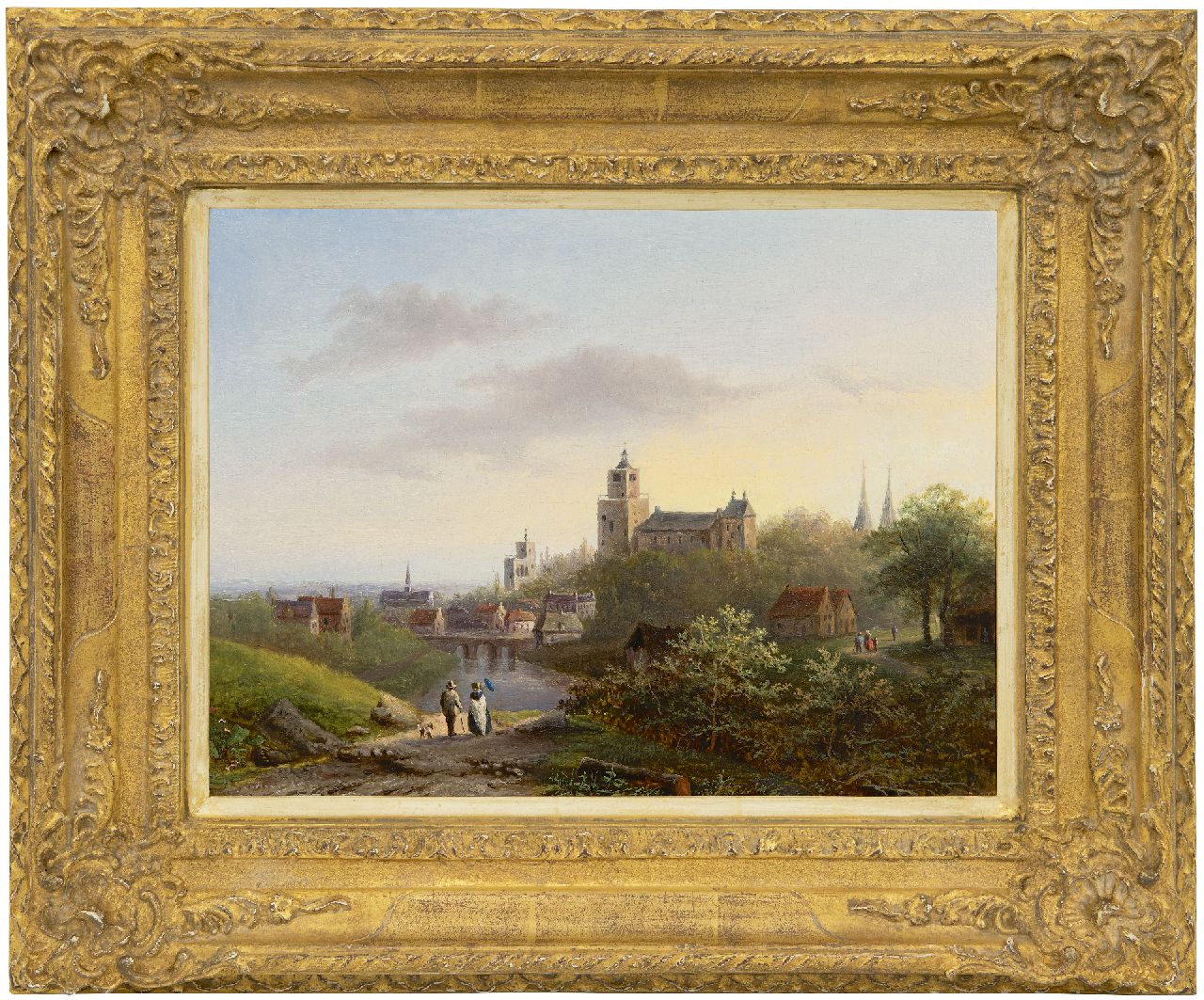 Hekking C.J.A. | Carel Josephus Antonius Hekking | Schilderijen te koop aangeboden | Gezicht op Kleef met de Zwanenburcht en ateliertoren 'Belvédère' van B.C. Koekkoek, olieverf op paneel 25,3 x 34,1 cm, gesigneerd linksonder Hekking C.J.A. | Carel Josephus Antonius Hekking | Schilderijen te koop aangeboden | Gezicht op Kleef met de Zwanenburcht en ateliertoren 'Belvédère' van B.C. Koekkoek, olieverf op paneel 25,3 x 34,1 cm, gesigneerd linksonder