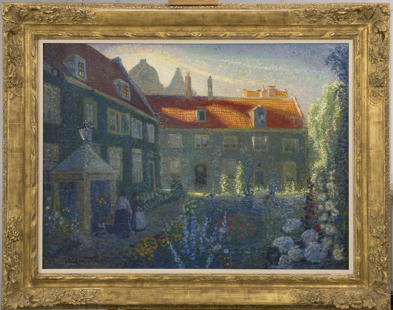 Nauta M. | Marten 'Max' Nauta, Het Suykerhofje in de Amsterdamse Jordaan, olieverf op doek 60,8 x 81,3 cm, gesigneerd linksonder Nauta M. | Marten 'Max' Nauta, Het Suykerhofje in de Amsterdamse Jordaan, olieverf op doek 60,8 x 81,3 cm, gesigneerd linksonder