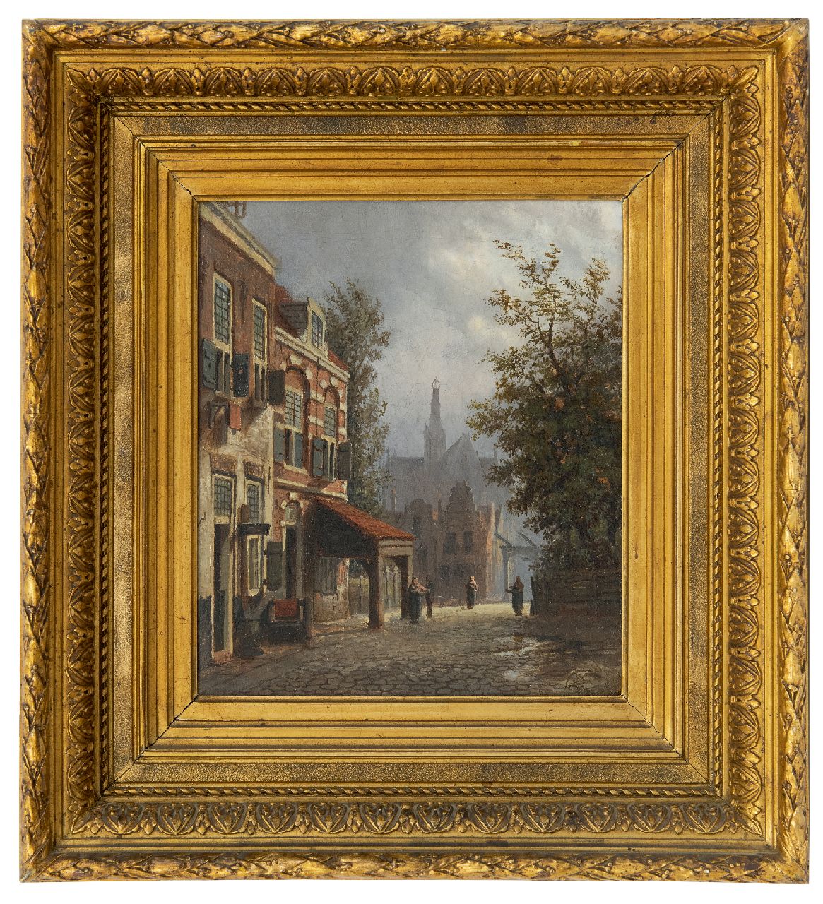 Mittertreiner J.J. | Johannes Jacobus Mittertreiner, Zonnig straatje, olieverf op doek 27,0 x 23,0 cm Mittertreiner J.J. | Johannes Jacobus Mittertreiner, Zonnig straatje, olieverf op doek 27,0 x 23,0 cm