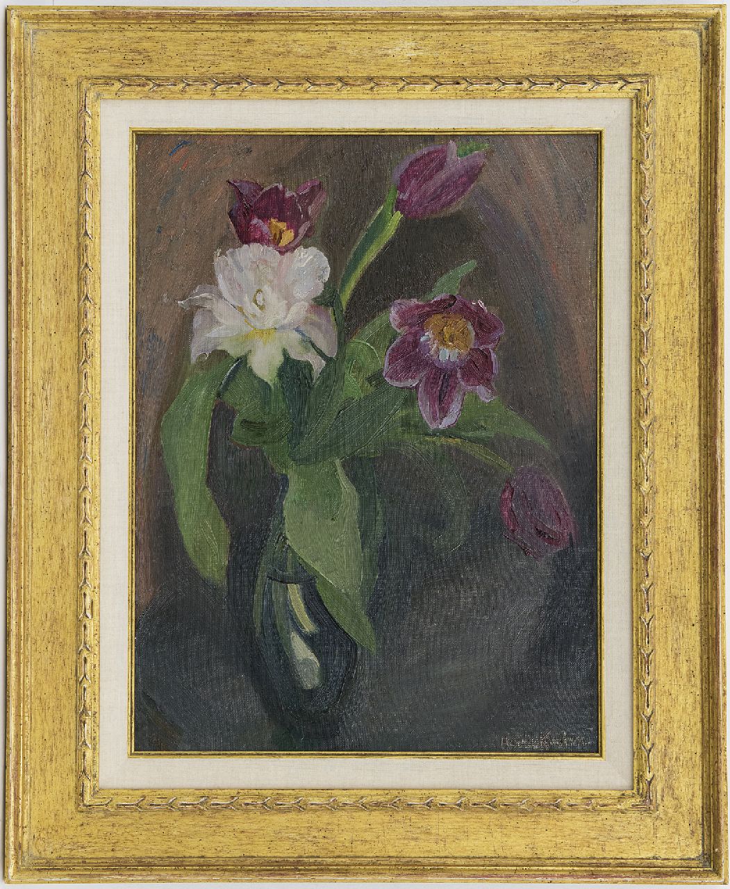 Kuijten H.J. | Henricus Johannes 'Harrie' Kuijten | Schilderijen te koop aangeboden | Tulpen, olieverf op doek 50,1 x 36,3 cm, gesigneerd rechtsonder Kuijten H.J. | Henricus Johannes 'Harrie' Kuijten | Schilderijen te koop aangeboden | Tulpen, olieverf op doek 50,1 x 36,3 cm, gesigneerd rechtsonder