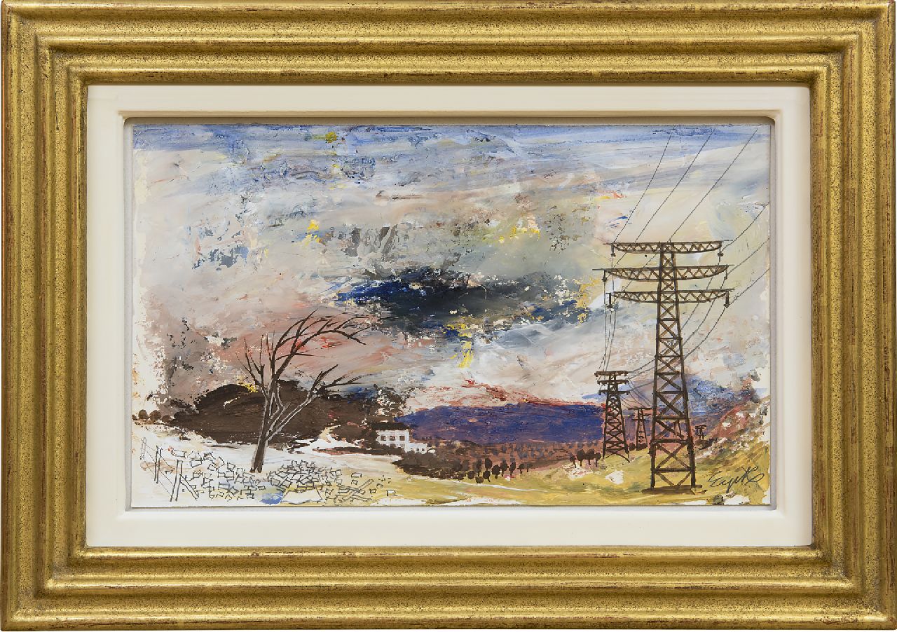 Eyck Ch.H.  | 'Charles' Hubert Eyck, Heuvellandschap, gouache op papier 17,8 x 29,5 cm, gesigneerd rechtsonder