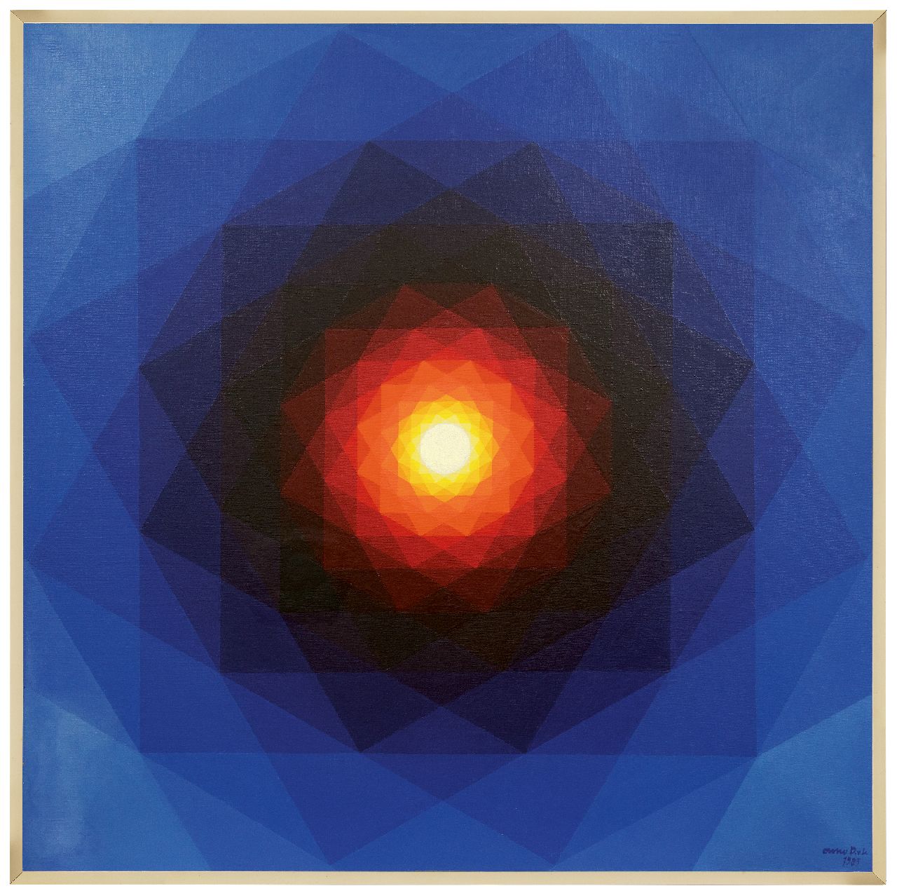 Docters van Leeuwen E.H.O.  | Eric Helge 'Onno' Docters van Leeuwen | Schilderijen te koop aangeboden | Mandala 'Herfst', acryl op doek 100,0 x 100,0 cm, gesigneerd rechtsonder en gedateerd 1983