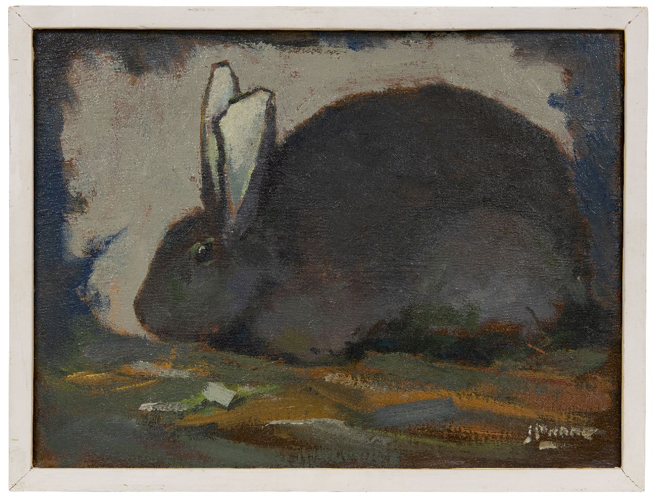 Ponne J. | Jentinus Ponne | Schilderijen te koop aangeboden | Konijn, olieverf op doek 30,2 x 40,2 cm, gesigneerd rechtsonder Ponne J. | Jentinus Ponne | Schilderijen te koop aangeboden | Konijn, olieverf op doek 30,2 x 40,2 cm, gesigneerd rechtsonder