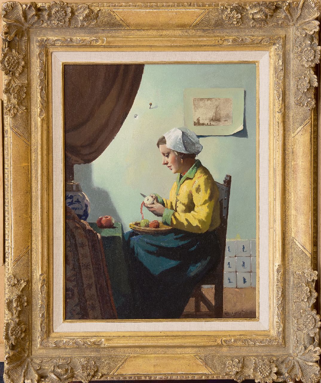 Ligtelijn E.J. | Evert Jan Ligtelijn, Appelschilstertje, olieverf op doek 40,2 x 30,4 cm, gesigneerd rechtsonder Ligtelijn E.J. | Evert Jan Ligtelijn, Appelschilstertje, olieverf op doek 40,2 x 30,4 cm, gesigneerd rechtsonder