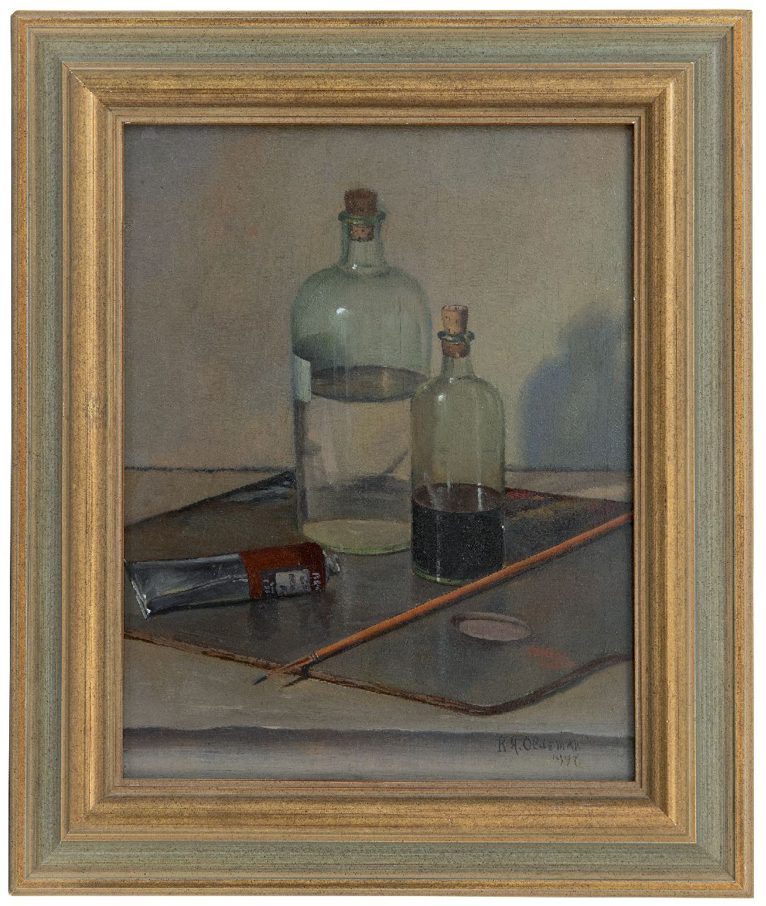 Oldeman R.H. | Rudolf Hendrik Oldeman | Schilderijen te koop aangeboden | Schildergerei, olieverf op paneel 32,0 x 25,4 cm, gesigneerd rechtsonder en gedateerd 1948 Oldeman R.H. | Rudolf Hendrik Oldeman | Schilderijen te koop aangeboden | Schildergerei, olieverf op paneel 32,0 x 25,4 cm, gesigneerd rechtsonder en gedateerd 1948