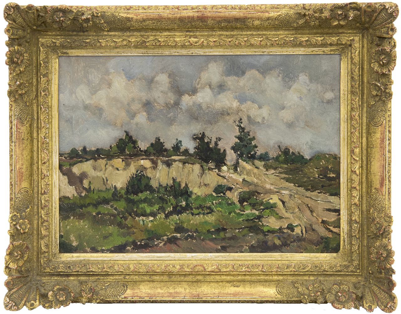 Ket D.H.  | Dirk Hendrik 'Dick' Ket | Schilderijen te koop aangeboden | Zandafgraving bij Ede, olieverf op board 20,4 x 28,8 cm, gesigneerd verso en verso gedateerd '24