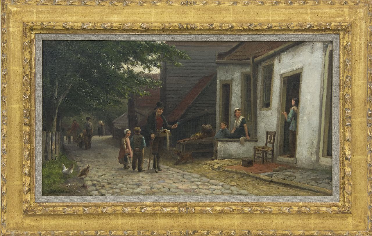 Schipperus P.A.  | Pieter Adrianus 'Piet' Schipperus, De marskramer, olieverf op doek 31,7 x 58,0 cm, gesigneerd linksonder