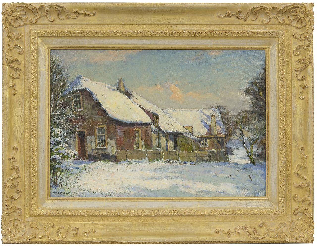 Soonius L. | Lodewijk 'Louis' Soonius, Boerderij in winterlandschap, olieverf op doek 35,5 x 50,4 cm, gesigneerd linksonder Soonius L. | Lodewijk 'Louis' Soonius, Boerderij in winterlandschap, olieverf op doek 35,5 x 50,4 cm, gesigneerd linksonder