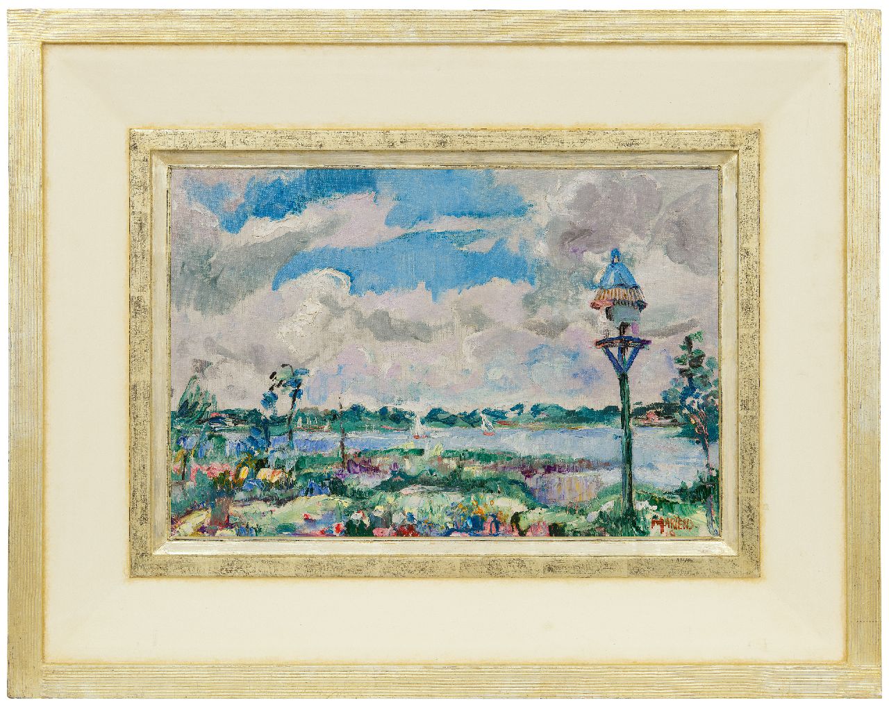 Martens G.G.  | Gijsbert 'George' Martens, Zeilboten op het Paterswoldsemeer, olieverf op doek 34,6 x 51,0 cm, gesigneerd rechtsonder en gedateerd '29