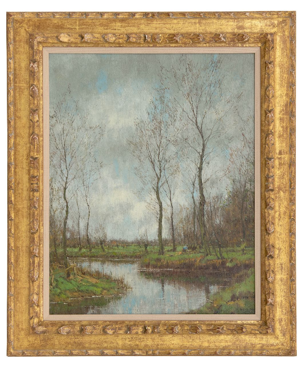 Gorter A.M. | 'Arnold' Marc Gorter, Houthakker bij de Vordense Beek, olieverf op doek 50,5 x 40,4 cm, gesigneerd rechtsonder Gorter A.M. | 'Arnold' Marc Gorter, Houthakker bij de Vordense Beek, olieverf op doek 50,5 x 40,4 cm, gesigneerd rechtsonder