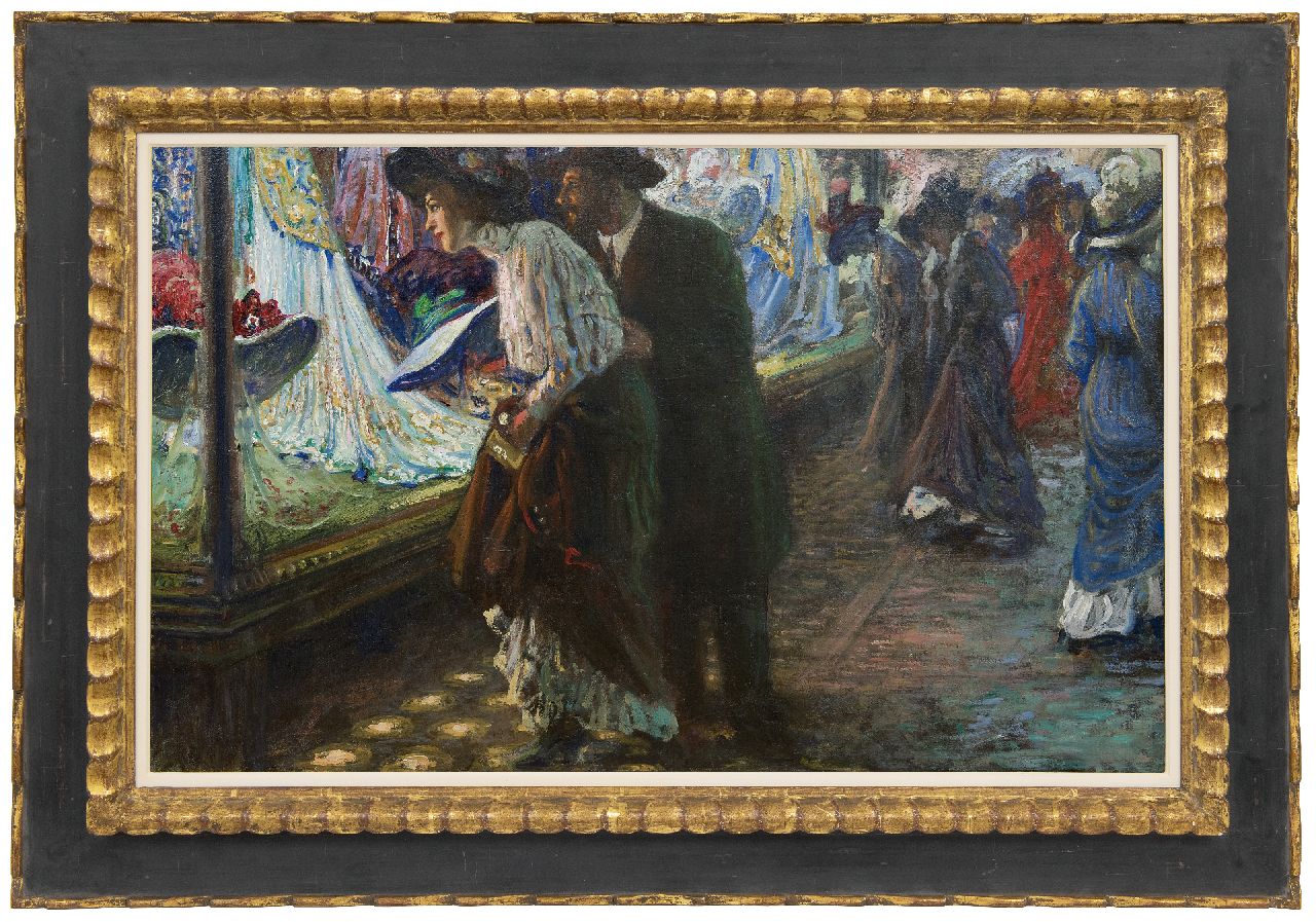 Ivanowski S. | Sigismund Ivanowski, Etalages kijken, olieverf op doek 50,9 x 81,6 cm Ivanowski S. | Sigismund Ivanowski, Etalages kijken, olieverf op doek 50,9 x 81,6 cm