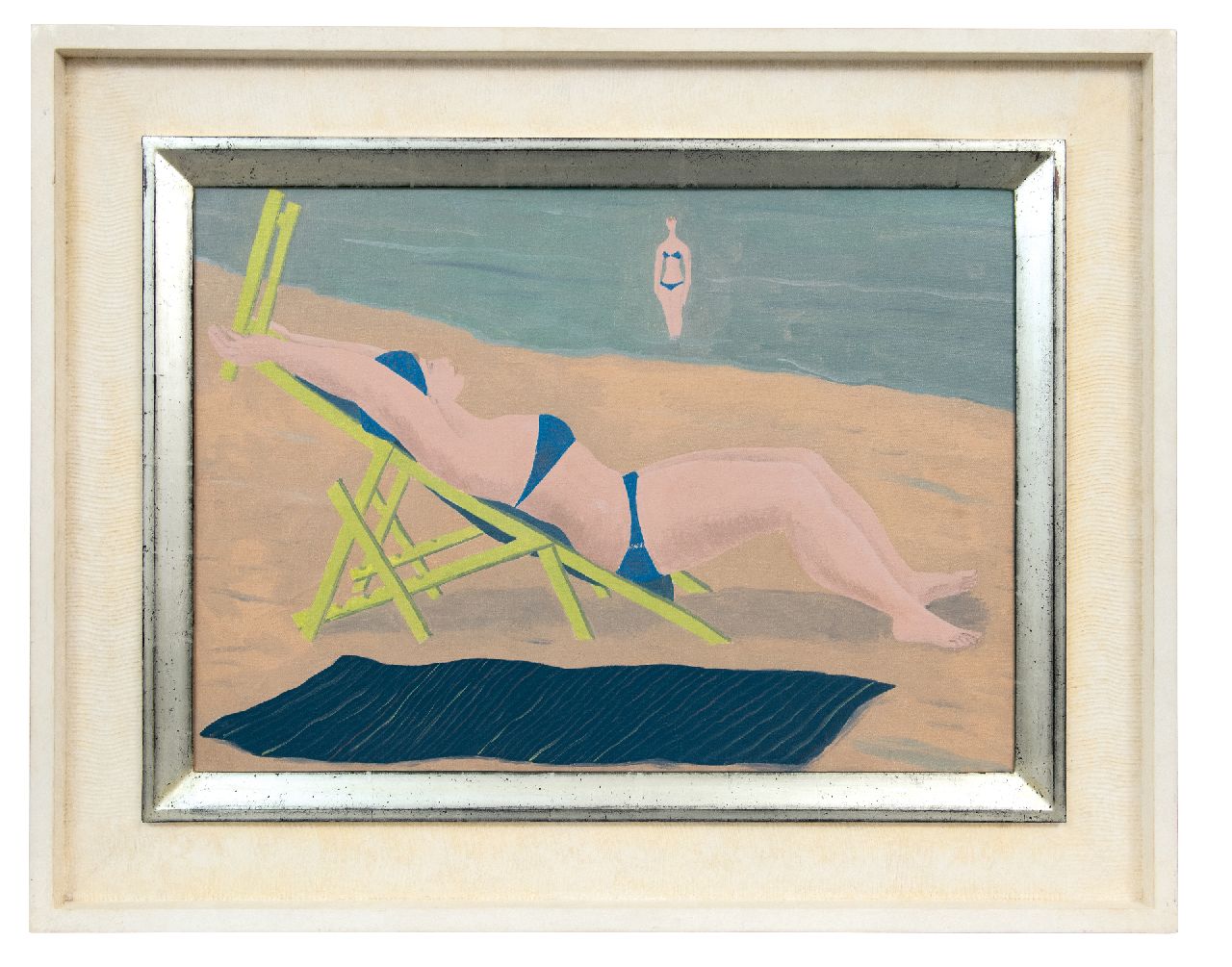 Erfmann F.G. | 'Ferdinand' George Erfmann | Schilderijen te koop aangeboden | Zonnebaadster, olieverf op doek 50,0 x 70,4 cm, gesigneerd linksonder met monogram (in schutkleur) en gedateerd 1958 Erfmann F.G. | 'Ferdinand' George Erfmann | Schilderijen te koop aangeboden | Zonnebaadster, olieverf op doek 50,0 x 70,4 cm, gesigneerd linksonder met monogram (in schutkleur) en gedateerd 1958