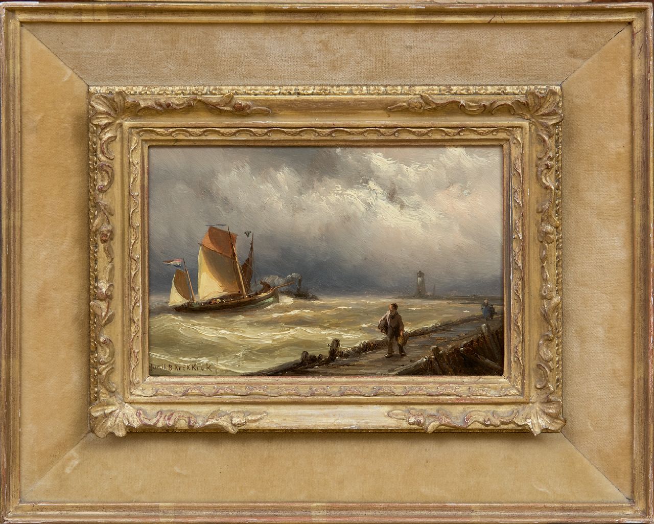 Koekkoek J.H.B. | Johannes Hermanus Barend 'Jan H.B.' Koekkoek, Het binnenvaren van de haven, olieverf op paneel 12,2 x 18,4 cm, gesigneerd linksonder en verso gedateerd 1889 Koekkoek J.H.B. | Johannes Hermanus Barend 'Jan H.B.' Koekkoek, Het binnenvaren van de haven, olieverf op paneel 12,2 x 18,4 cm, gesigneerd linksonder en verso gedateerd 1889