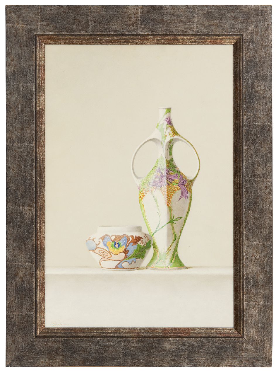Verkerk R. | Ruud Verkerk | Schilderijen te koop aangeboden | Gouds Plateel, olieverf op paneel 44,9 x 30,0 cm, gesigneerd verso en verso gedateerd 2016 Verkerk R. | Ruud Verkerk | Schilderijen te koop aangeboden | Gouds Plateel, olieverf op paneel 44,9 x 30,0 cm, gesigneerd verso en verso gedateerd 2016