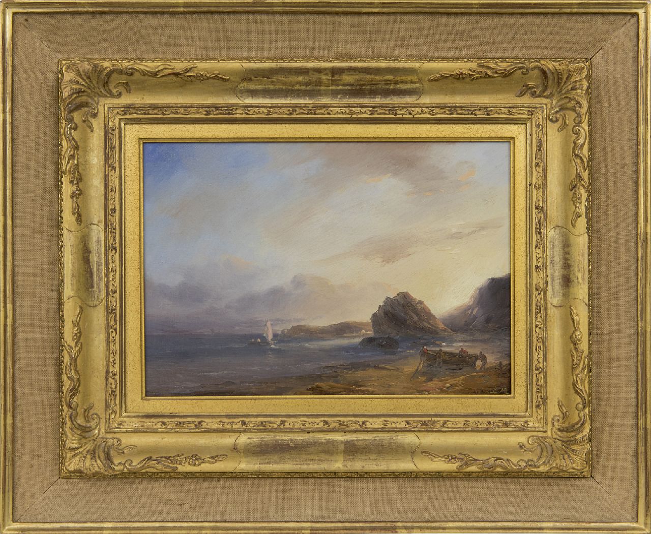 Meijer J.H.L.  | Johan Hendrik 'Louis' Meijer, Rotskust, olieverf op paneel 20,0 x 29,0 cm, gesigneerd rechtsonder met monogram