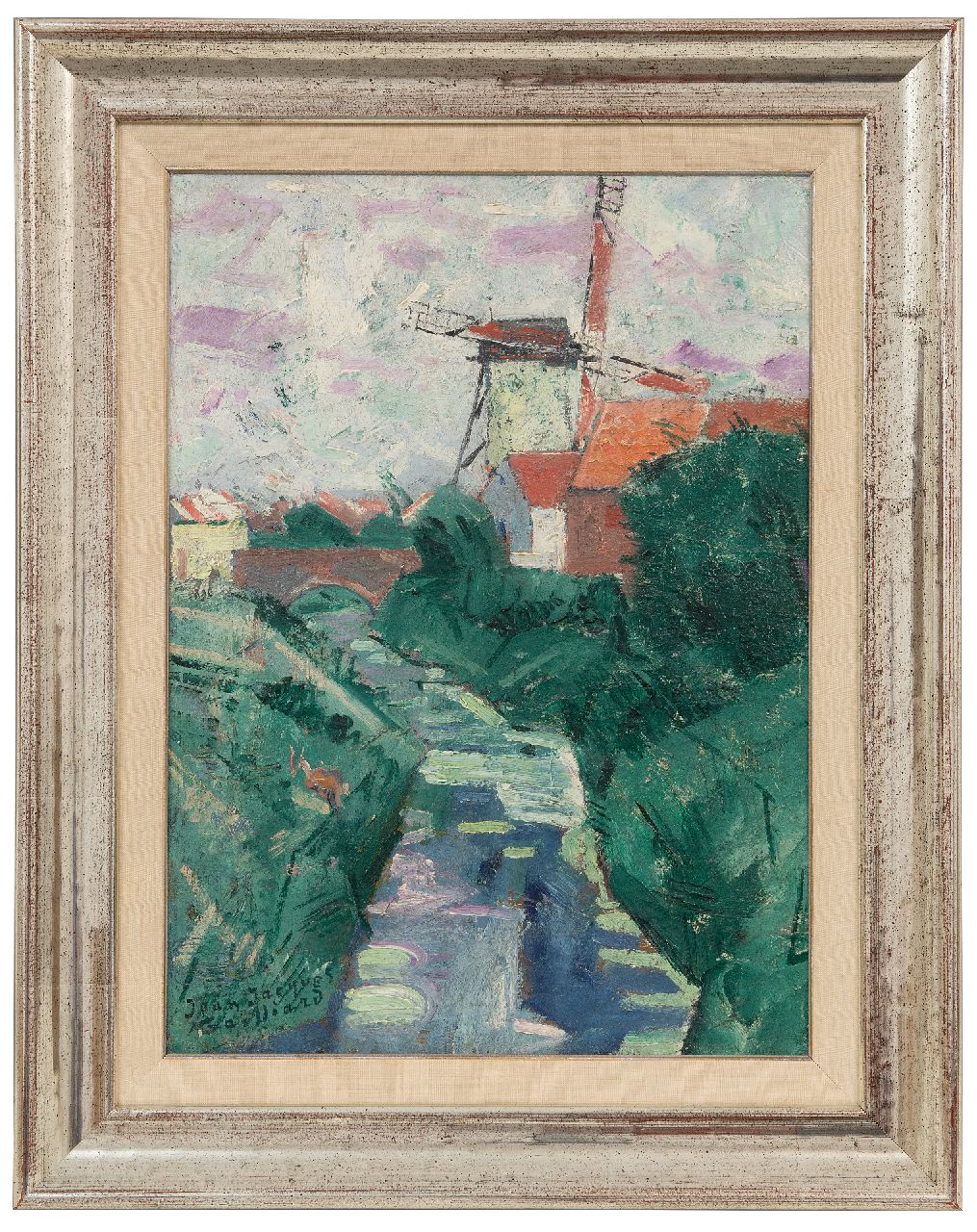 Gailliard J.J.  | Jean-Jacques Gailliard | Schilderijen te koop aangeboden | Molen in Vlaanderen, olieverf op doek op paneel 43,5 x 32,1 cm, gesigneerd linksonder