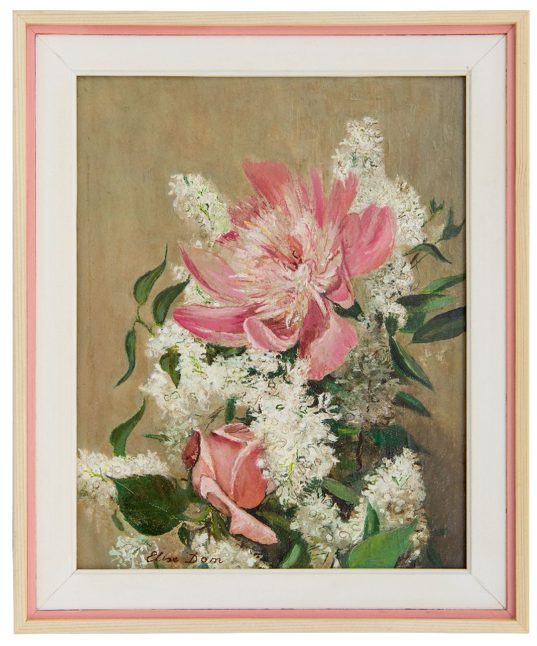 Dom E.L. | 'Elise' Louise Dom | Schilderijen te koop aangeboden | Bloemstilleven, olieverf op paneel 21,0 x 28,0 cm Dom E.L. | 'Elise' Louise Dom | Schilderijen te koop aangeboden | Bloemstilleven, olieverf op paneel 21,0 x 28,0 cm