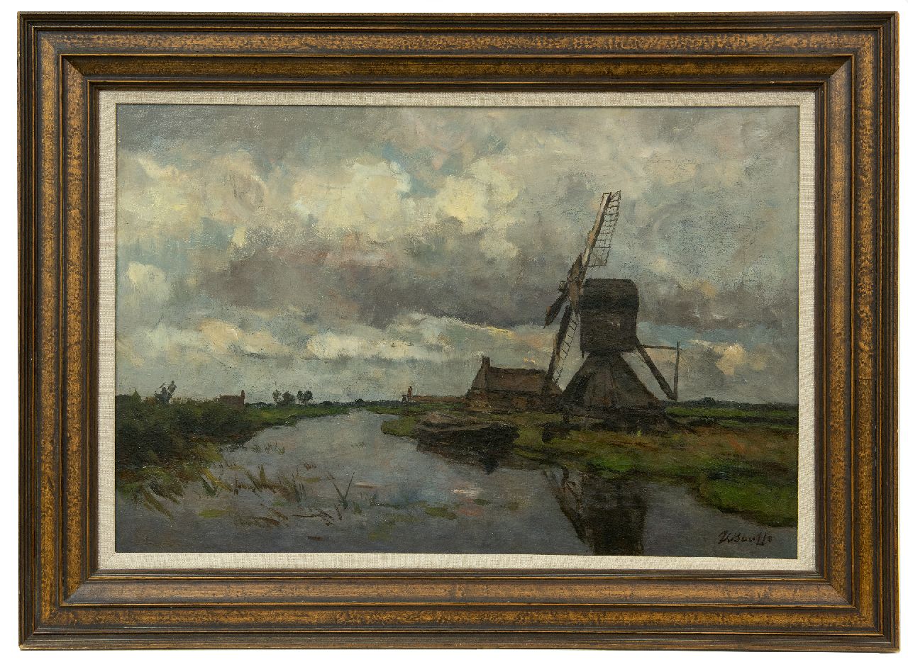 Bauffe V. | Victor Bauffe | Schilderijen te koop aangeboden | Molen bij Blokzijl, olieverf op doek 41,8 x 61,9 cm, gesigneerd rechtsonder Bauffe V. | Victor Bauffe | Schilderijen te koop aangeboden | Molen bij Blokzijl, olieverf op doek 41,8 x 61,9 cm, gesigneerd rechtsonder