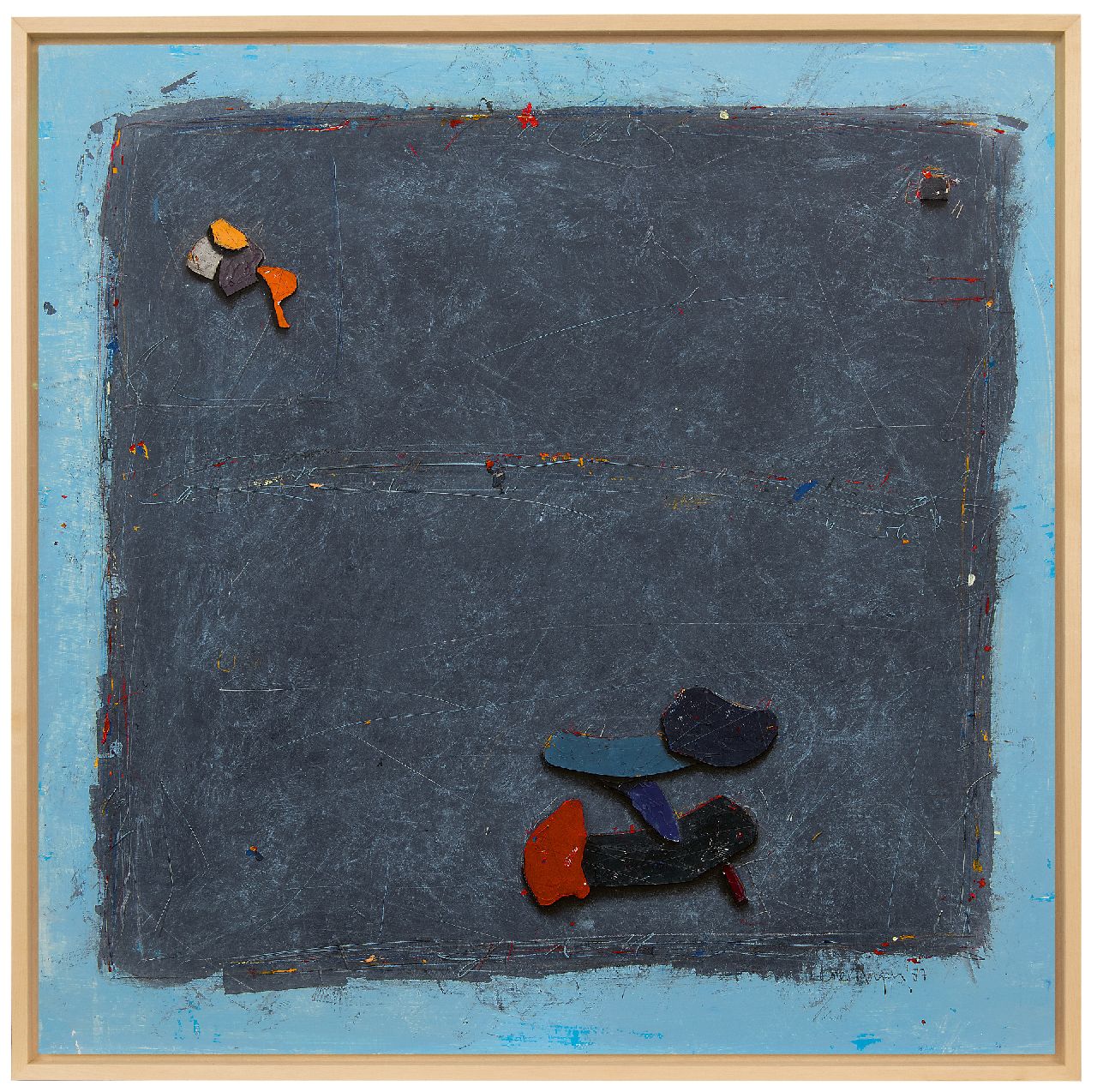 Morgan C. | Cole Morgan | Aquarellen en tekeningen te koop aangeboden | Black board, gemengde techniek en collage op papier 99,0 x 99,0 cm, gesigneerd rechtsonder en gedateerd '87 Morgan C. | Cole Morgan | Aquarellen en tekeningen te koop aangeboden | Black board, gemengde techniek en collage op papier 99,0 x 99,0 cm, gesigneerd rechtsonder en gedateerd '87