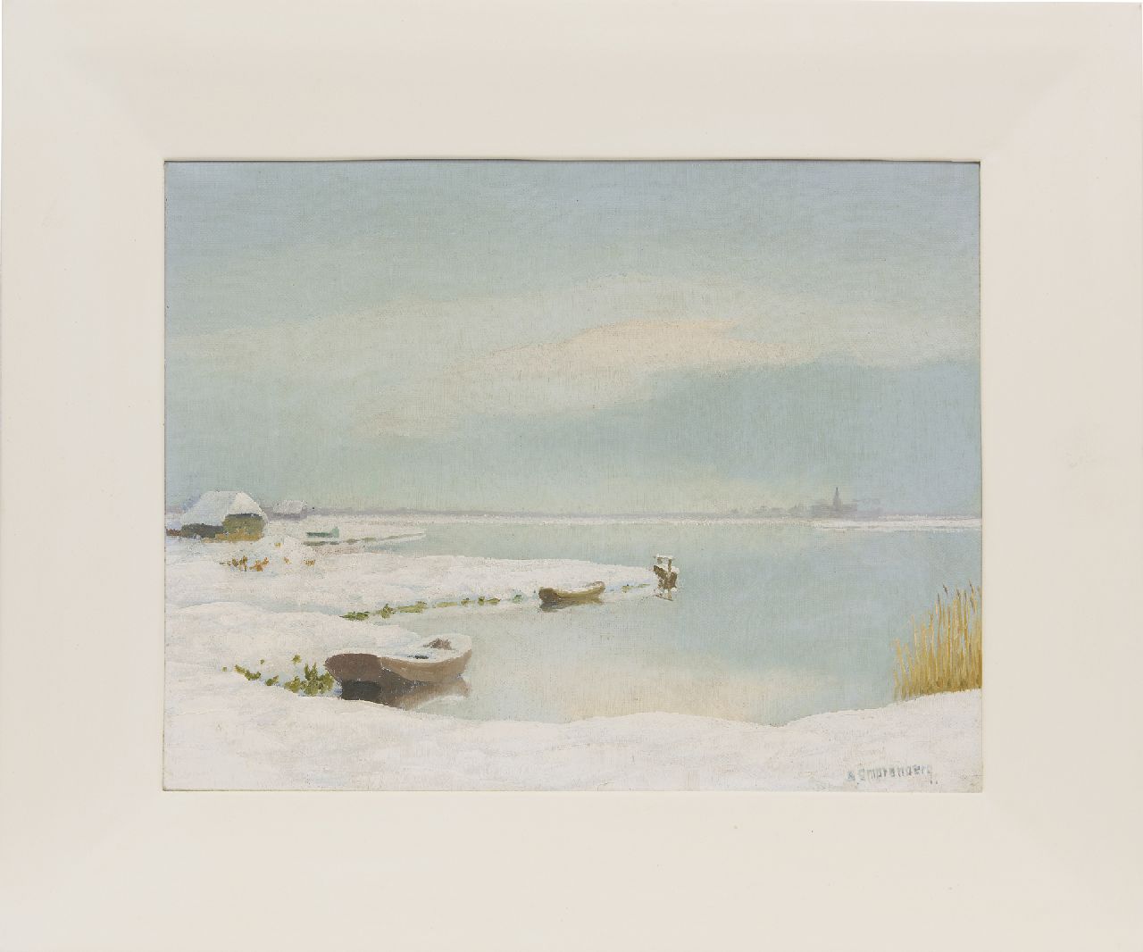Smorenberg D. | Dirk Smorenberg, Gezicht op Oud-Loosdrecht over de Vuntusplas, olieverf op doek 30,2 x 38,7 cm, gesigneerd rechtsonder Smorenberg D. | Dirk Smorenberg, Gezicht op Oud-Loosdrecht over de Vuntusplas, olieverf op doek 30,2 x 38,7 cm, gesigneerd rechtsonder