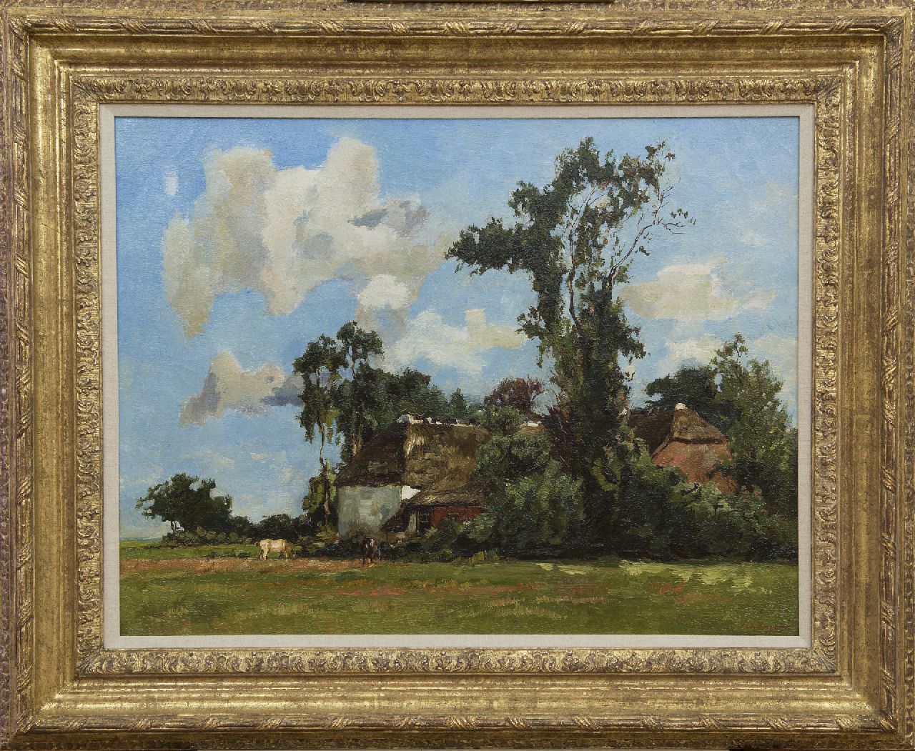 Zwart W.H.P.J. de | Wilhelmus Hendrikus Petrus Johannes 'Willem' de Zwart | Schilderijen te koop aangeboden | Boerderij in de zomer, olieverf op doek 50,5 x 65,4 cm, gesigneerd rechtsonder
