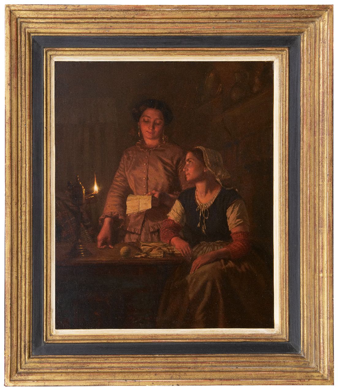 Sebes P.W. | Pieter Willem Sebes | Schilderijen te koop aangeboden | Een belangrijke brief, olieverf op paneel 46,4 x 39,1 cm, gesigneerd linksonder en gedateerd 1858 Sebes P.W. | Pieter Willem Sebes | Schilderijen te koop aangeboden | Een belangrijke brief, olieverf op paneel 46,4 x 39,1 cm, gesigneerd linksonder en gedateerd 1858