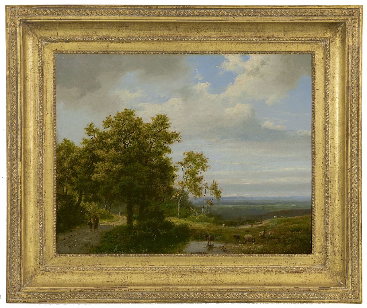 Koekkoek I M.A. | Marinus Adrianus Koekkoek I | Schilderijen te koop aangeboden | Boomrijk landschap, olieverf op doek 34,8 x 44,4 cm, gesigneerd linksonder en gedateerd 1864 Koekkoek I M.A. | Marinus Adrianus Koekkoek I | Schilderijen te koop aangeboden | Boomrijk landschap, olieverf op doek 34,8 x 44,4 cm, gesigneerd linksonder en gedateerd 1864