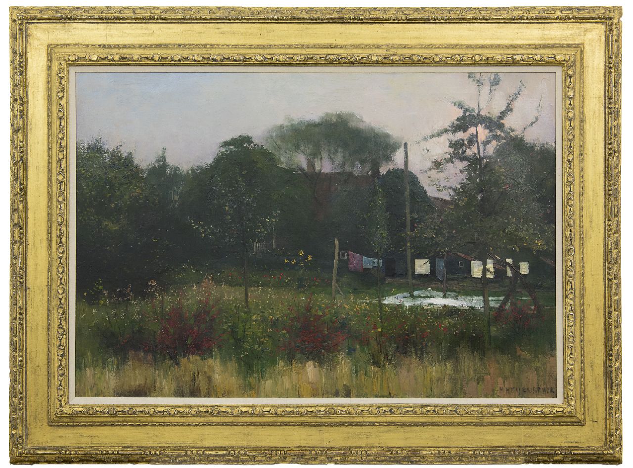 Heijenbrock J.C.H.  | Johan Coenraad Hermann 'Herman' Heijenbrock, Huize Fluos, woonhuis van de schilder in Blaricum, olieverf op doek 64,5 x 94,7 cm, gesigneerd rechtsonder